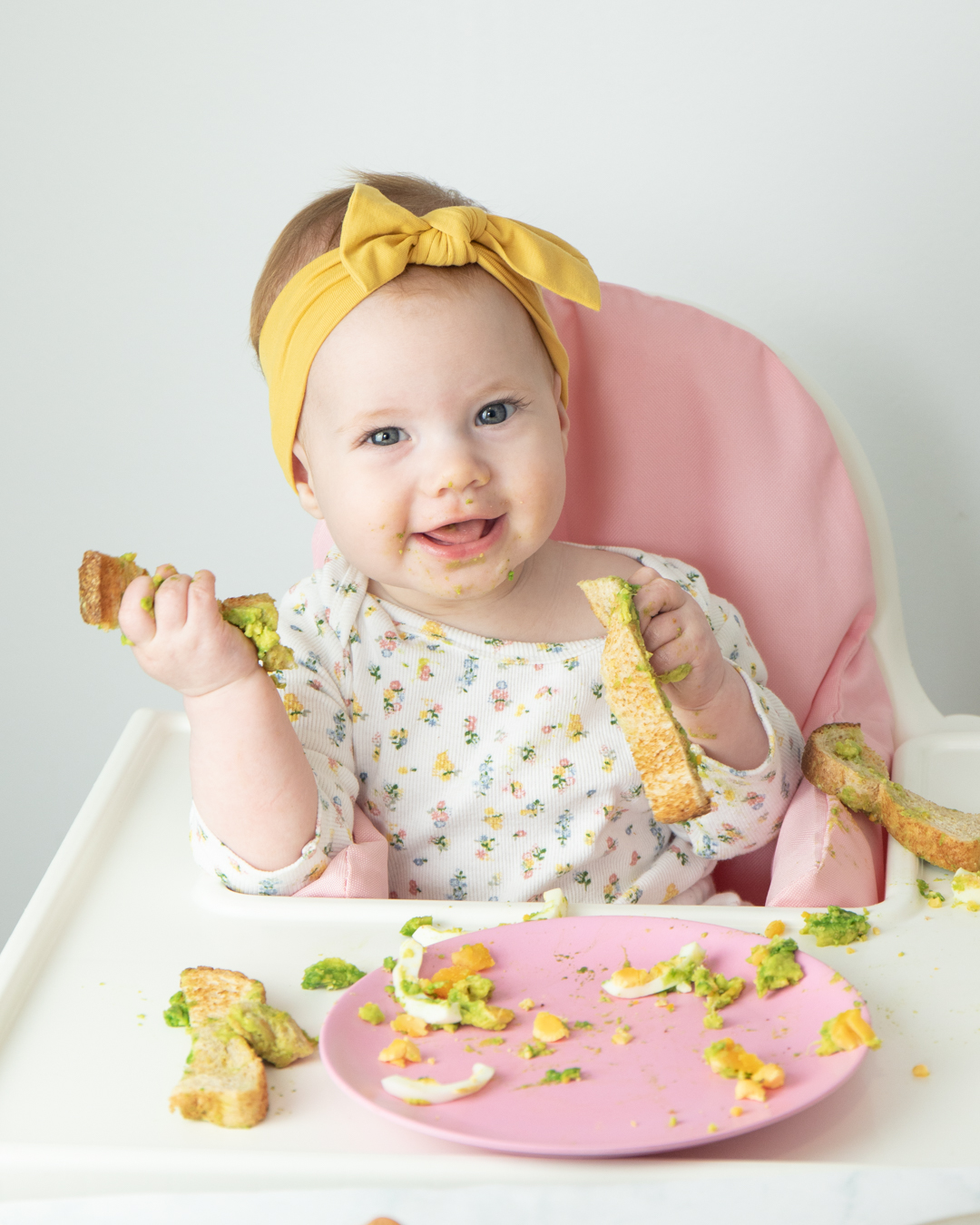 Baby Eating Avocado Toast and Eggs - Food Photography, Portrait Photography, Recipe Book Photography - Dashy Creative