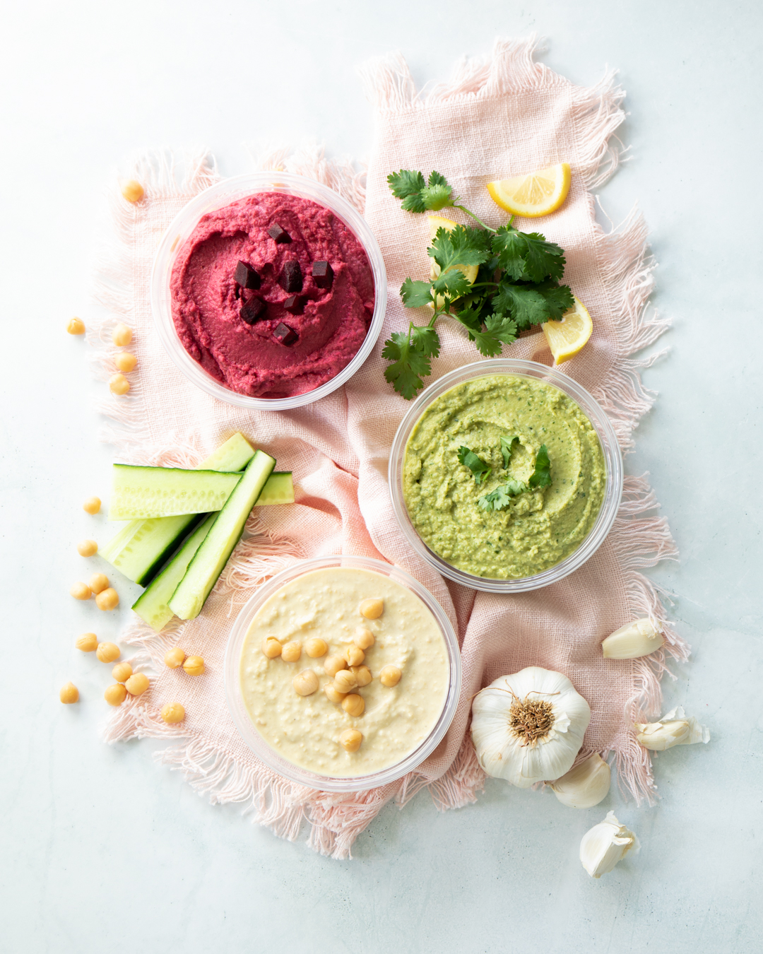 Hummus 3 Ways - Food Styling, Food Photography, Recipe Book Design | Dashy Creative