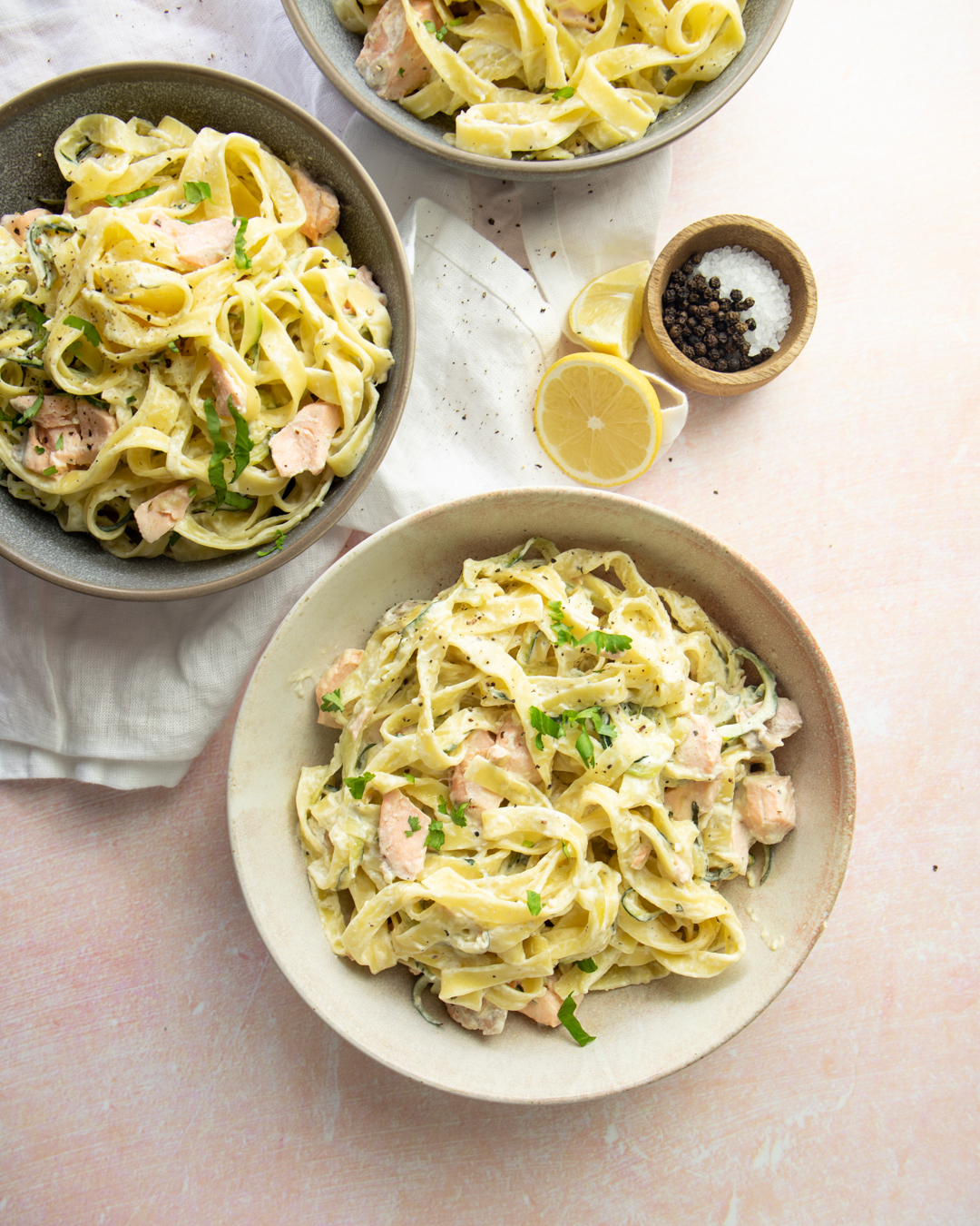 Salmon Pasta - Food Styling, Food Photography, Recipe Book Design | Dashy Creative